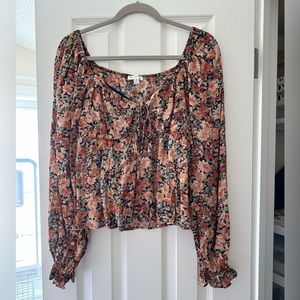 Orange Floral Blouse